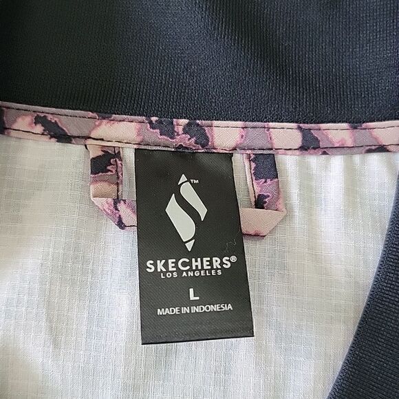 Skechers Cheetah Animal Print Pink Black Lightweight Jacket - Size Large - Picture 4 of 16